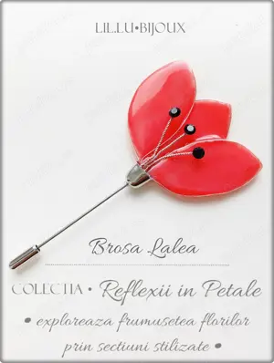 Brosa lalea, unicat, realizata manual