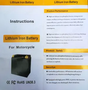 Baterie moto 20L-BSL LiFePO4 12.8V 12Ah Curent Pornire 680Ah 175x87x155mm - imagine 5