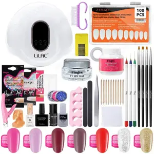 Kit unghii gel color base one, set unghii cu gel de constructie, lampa led unghii, soak off remover,