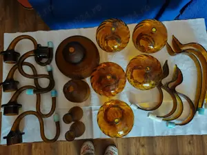 Globuri si frunze pentru candelavru pe maron - imagine 2