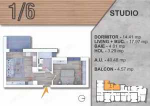 2 camere Studio Piata Alba Iulia ultima unitate - imagine 2