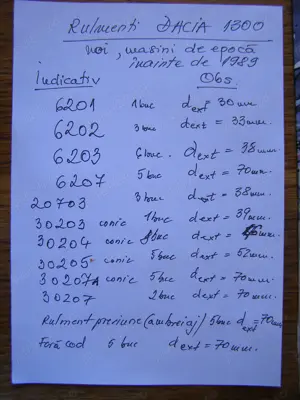 Rulmenti  Dacia 1300 - imagine 9