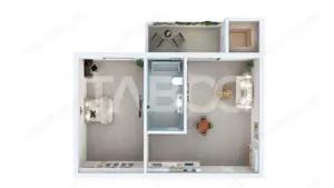 Apartament 2 camere 43 mp balcon parcare bloc cu lift - imagine 3