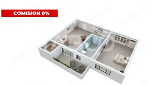 Apartament 2 camere 43 mp balcon parcare bloc cu lift