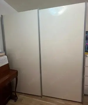 Dulap alb Mobexpert din MDF cu uși culisante - 182 x 200 x 62 cm