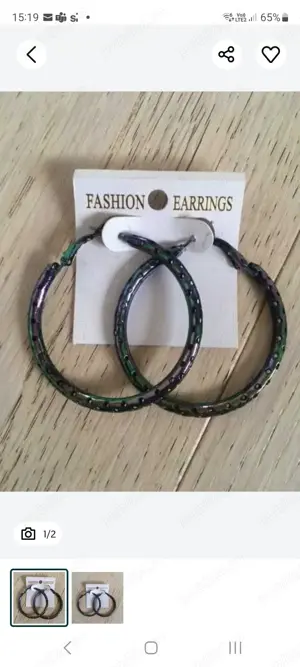 cercei creole cu aspect gri albastru sidefat