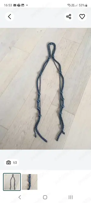 colier sirag de perle albastre