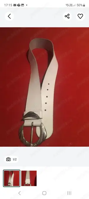 curea lata, alba din piele, vintage