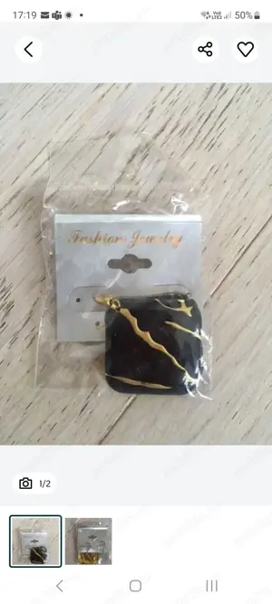 cercei vintage, negru cu auriu