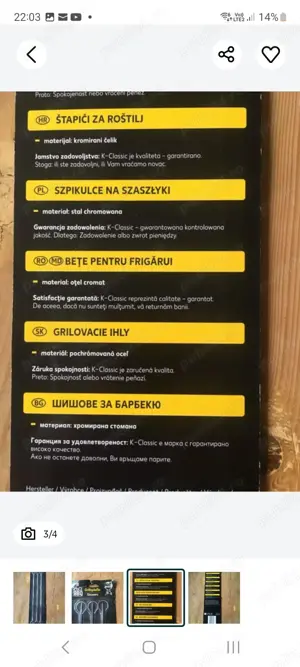 set de sase bete din otel cromat pentru frigarui - imagine 3