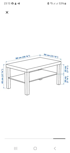 Masuta de cafea Alba 90 cm x 55 cm Produs Nou - imagine 3