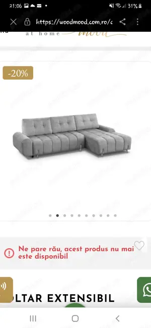 Canapea coltar extensibila, noua - imagine 3