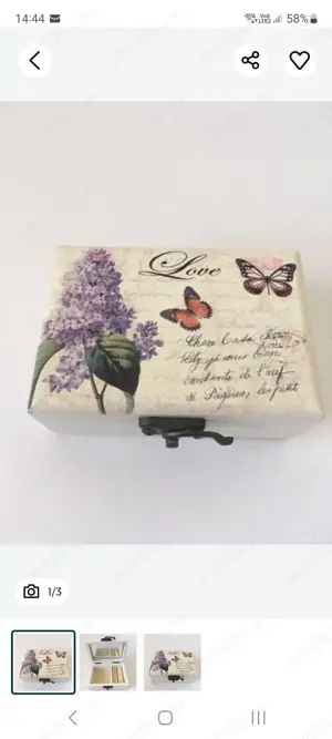 cutiuta din lemn pentru bijuterii, cu oglinda - imagine 3