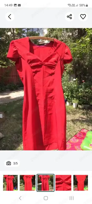 rochie rosie vintage - imagine 4