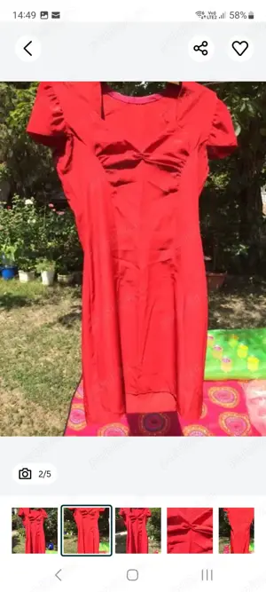 rochie rosie vintage - imagine 3