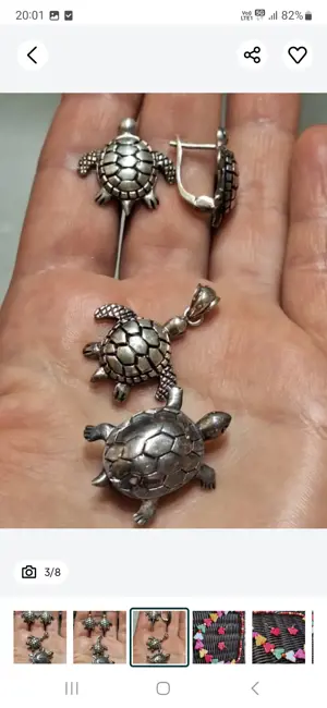 Broaste Testoase-Masiv Set din Argint - imagine 3