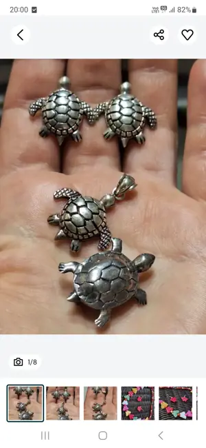 Broaste Testoase-Masiv Set din Argint