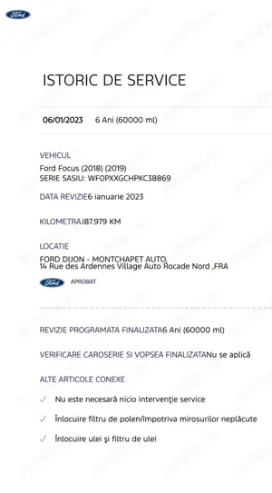 Ford Focus mk4   istoric service - imagine 10 Ford Focus mk4   istoric service - imagine 10
