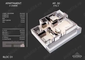 Apartament 3 camere, langa Parcul Tudor Arghezi - imagine 8