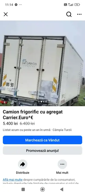 Camion frigorific Carrier,,de 10 tone cu lift, - imagine 3