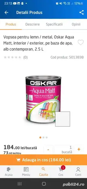 Oskar Aqua Matt -Alb