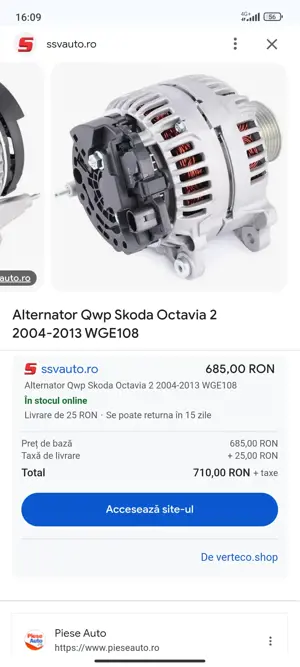 Vand alternator Skoda Octavia 2 
