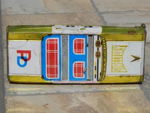 Jucarie masina politie tabla veche pt reconditionare piese fab China - imagine 4