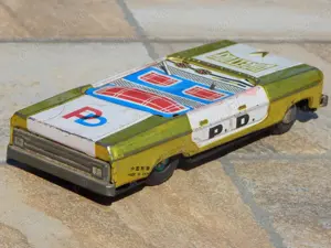 Jucarie masina politie tabla veche pt reconditionare piese fab China - imagine 3