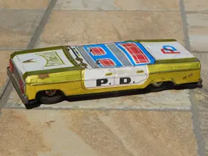 Jucarie masina politie tabla veche pt reconditionare piese fab China - imagine 2