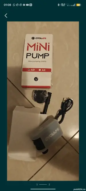 Pompa electrica bicicleta motocicleta cu acumulator - imagine 3