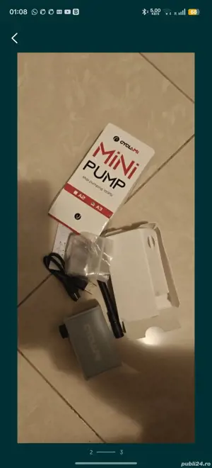 Pompa electrica bicicleta motocicleta cu acumulator - imagine 2