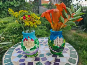 Vaze artizanale de flori  suporturi creioane - imagine 4