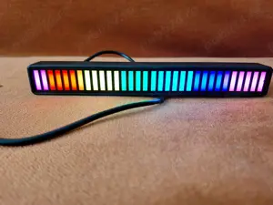 Bara cu 32 leduri, lumina ambientala, USB-C, 18 moduri de iluminare, 181x16x18 mm, negru - imagine 2