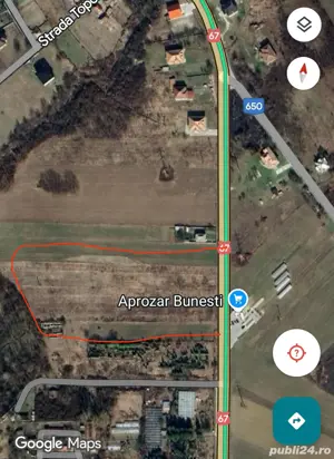 Teren 5000 mp stradal la DN76 Bunesti Jud. Valcea.Ideal constructii, parc panouri fotovoltaice, sere