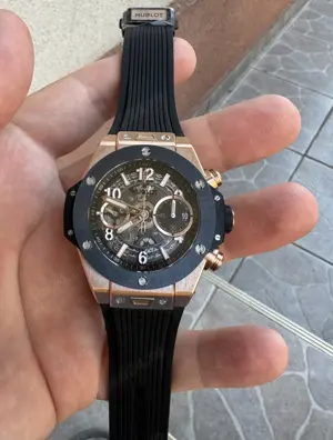 1:1 Superclone Hublot Big Bang Unico 42 mm Ceramic Rose Gold Rubber Black Skeleton BBF A1280