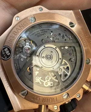 1:1 Superclone Hublot Big Bang Unico 42 mm Ceramic Rose Gold Rubber Black Skeleton BBF A1280 - imagine 3