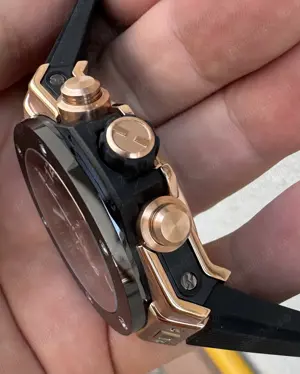 1:1 Superclone Hublot Big Bang Unico 42 mm Ceramic Rose Gold Rubber Black Skeleton BBF A1280 - imagine 5