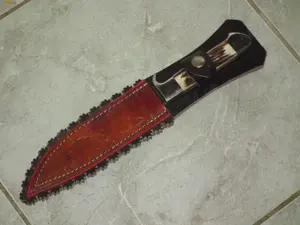 Briceag cu plásele din corn + toc masiv piele nr.12 - imagine 3