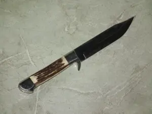 Briceag cu plásele din corn + toc masiv piele nr.12 - imagine 4