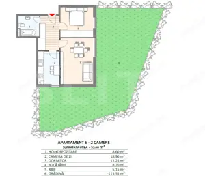Oferta! Apartament 2 camere 54 mp cu gradina de 115.50mp , Manastur / Zorilor - imagine 2