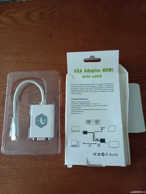 Cablu adaptor mini HDMI cu mufă VGA și mufă  audio 