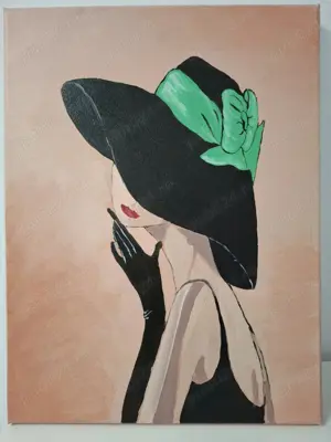 "Rafinament" - pictura acrilic, panza pe sasiu; cadou - sevalet expunere