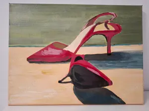 "Eleganta" - pictura acrilic, panza pe sasiu. Cadou - sevalet expunere