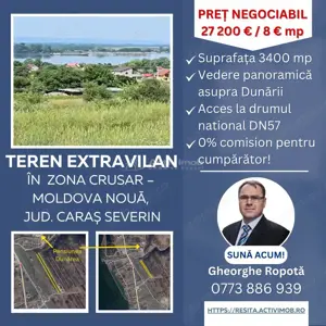 Moldova Nou #259;- Teren extravilan de 3.400 mp