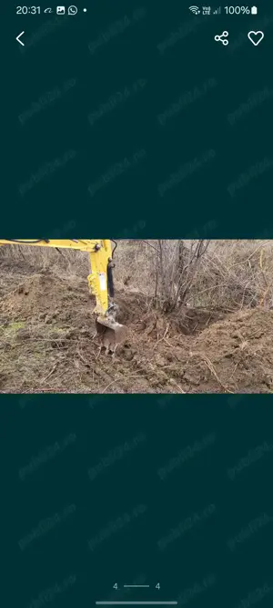 Mini excavator cu operator de inchiriat Foraje Puțuri Mecanizate