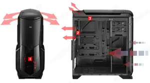 CARCASA PC Gaming Aerocool Battle Hawk Midi Tower ATX Server  - imagine 4