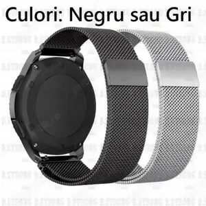Bratara ceas magnetica 22mm cu 2 telescoape quick Gri sau Negru