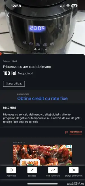 fripteoza cu aer cald Delimano