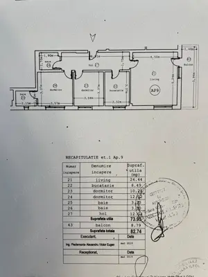 Apartament 3 camere complet mobilat si utilat