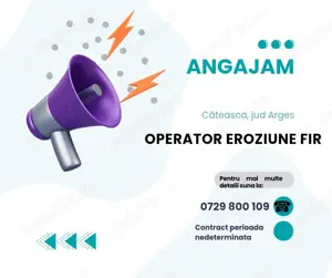 Recrutam Operator EROZIUNE FIR si Sculeri matriteri